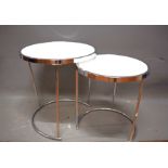 Two Occasional Stacking table in chrome with Glass tops.    H: 20 inches tall.  See photos.   S2