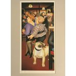 Beryl Cook Signed Lithograph, Limited Edition Number 310/850 published 1989    'Dog in the Dolphin' 