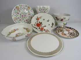 Mixed ceramics lot to include Minton Haddon hall, Royal Crown Derby, Royal Worcester and Aynsley.