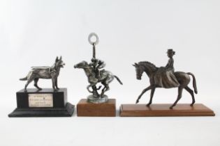 3 x Trophies / Ornaments Inc Blind Association, Horse Racing Etc 681392