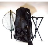 Folding Telescopic Trout Net, High Quality General Tackle Bag plus a Folding Tripod Fishing stool