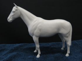 Rare Beswick matt white horse, repair to two legs see pics.