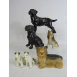 Selection of various dog figurines by Coopercraft and Melbaware etc.