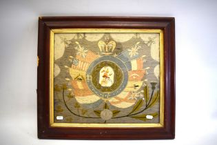 Antique Military Sweetheart embroidery frame. Measures approx 21 x 19 inches. See photos. S2