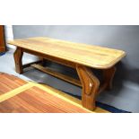 Solid Oak Coffee Table of larger proportions with interesting design to legs.   