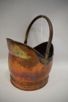 Copper Helmet shaped Coal scuttle. See photos. S2