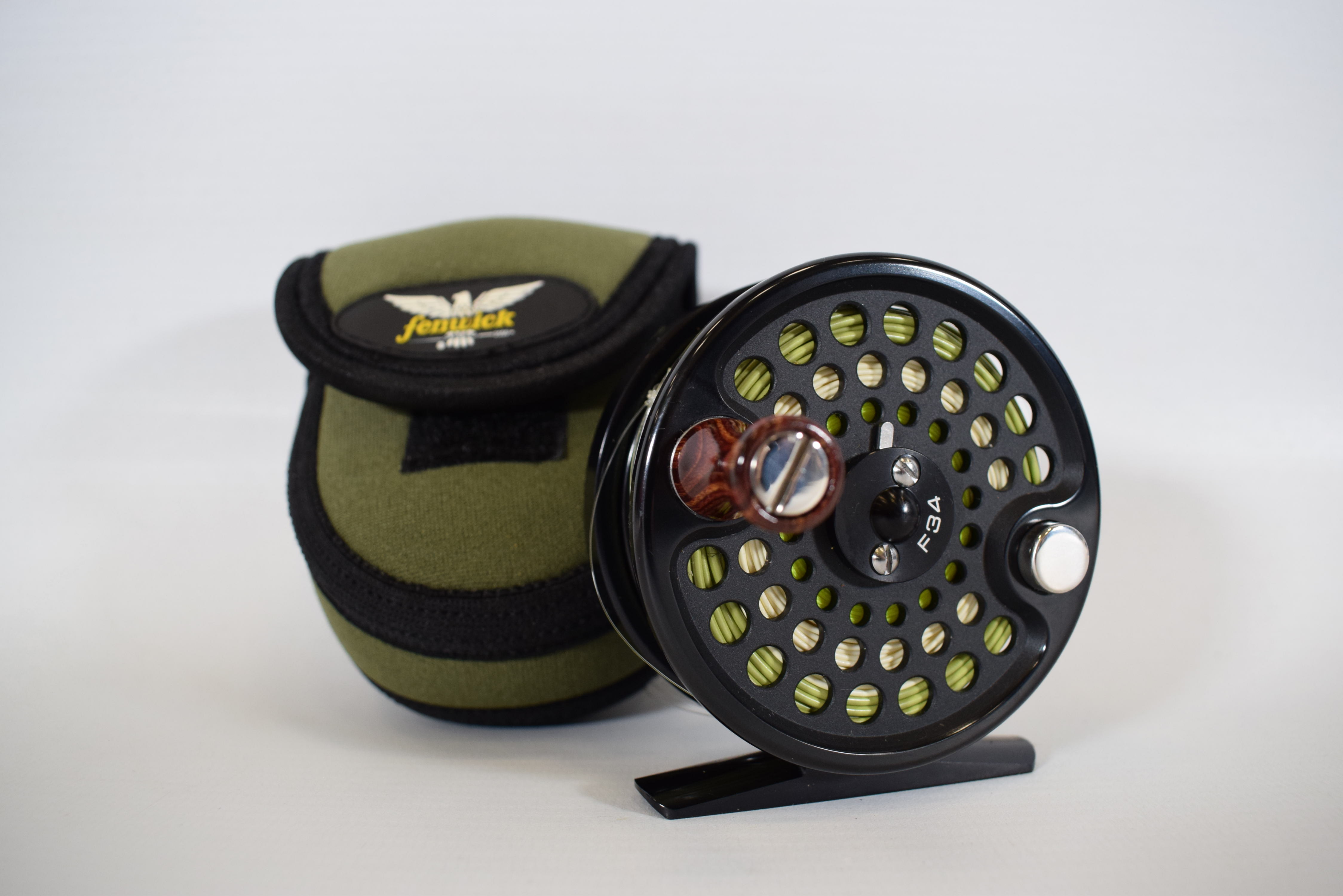 Fenwick fly reel F34 with soft pouch.  