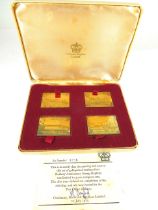 Boxed Set of Gold Plated, Sterling Silver Railway Anniversary Commemorative Stamp Replica's Ltd Edit