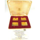 Boxed Set of Gold Plated, Sterling Silver Railway Anniversary Commemorative Stamp Replica's Ltd Edit