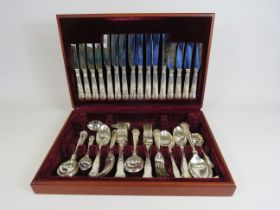 56 piece boxed Cooper Ludlam cutlery set in the kings pattern.