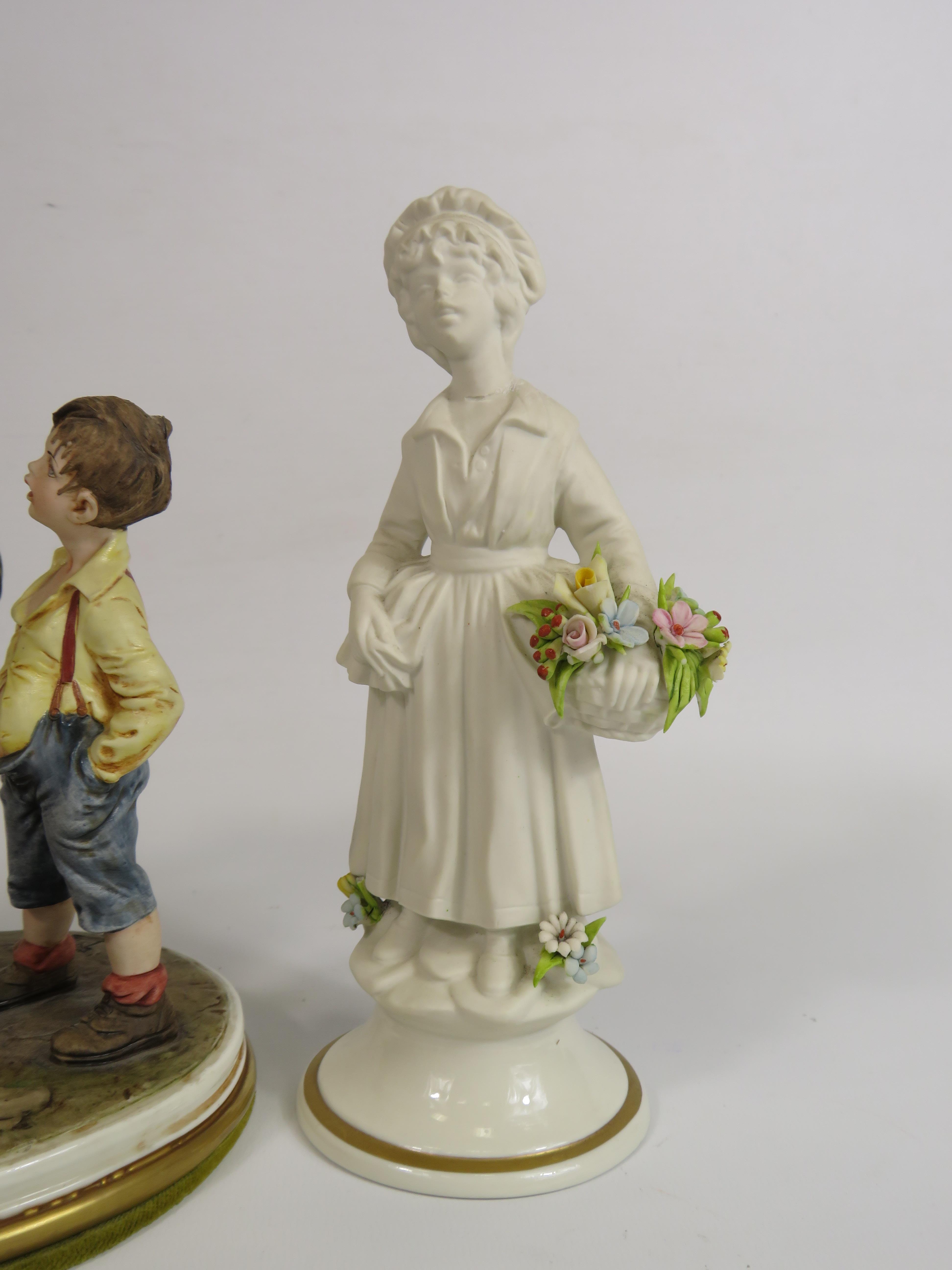 Capodimonte B Merli artist and boy figurine, missing end of paint brush, plus one other figurine - Image 3 of 6