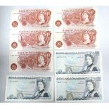 Selection of Vintage Near Mint Ten Shilling notes plus three more modern but obsolete Five Pound not