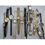 Selection of mostly ladies quartz watches which may require batteries to run. See photos. 