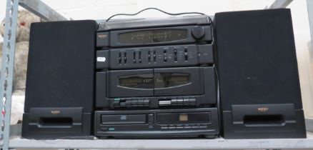 Maitsu hifi system with record player, cd player and 2 tape decks.