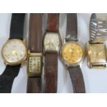 Gents Vintage Gold Tone Wristwatches Hand-wind Inc. BULOVA Etc. x 5      2114764