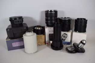 Eight photographic Extension tubes by Different makers for use with Canon & Sony.  See photos for de