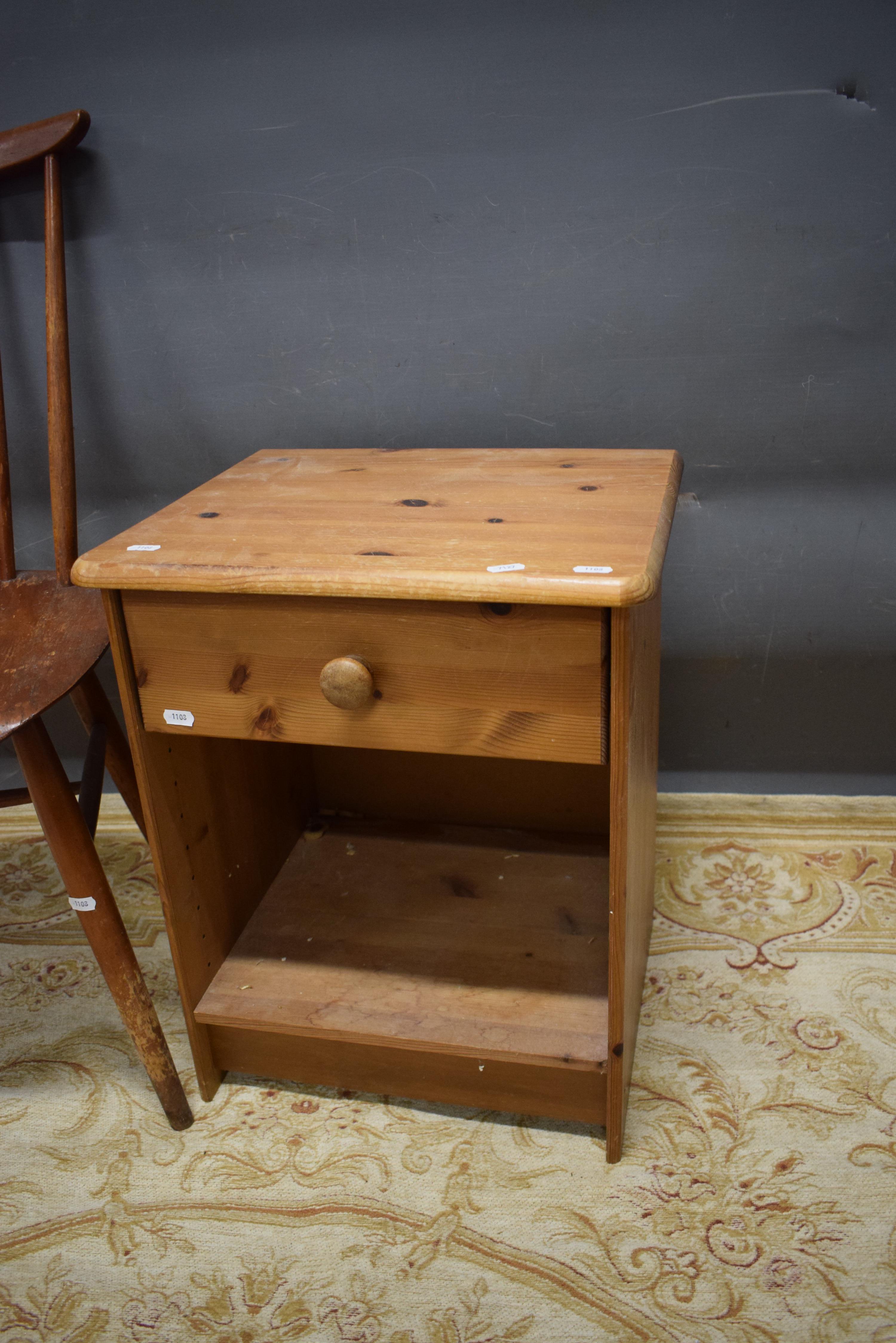 Stick back vintage Kitchen Chair plus modern pine bedside cabinet.  See photos.  S2 - Image 3 of 3