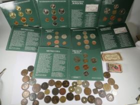 Six Benson & Hedges UK Coin Presentation packs together with interesting UK and Overseas coins from