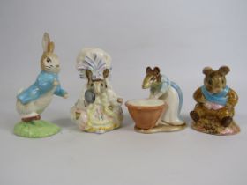 4 Beswick Beatrix pottery figurines.