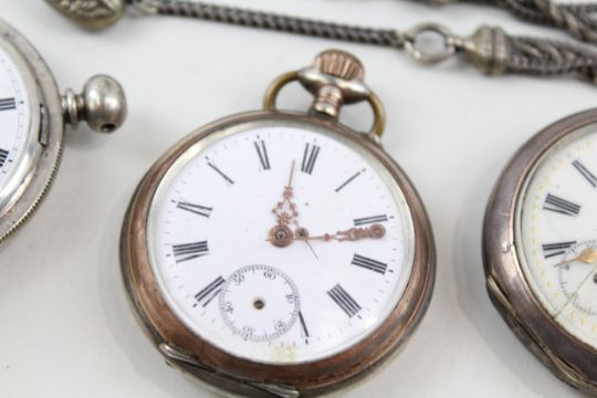 Vintage Mixed Purity Silver Pocket Watches Hand-Wind/Key-Wind UNTESTED 408979 - Image 3 of 4