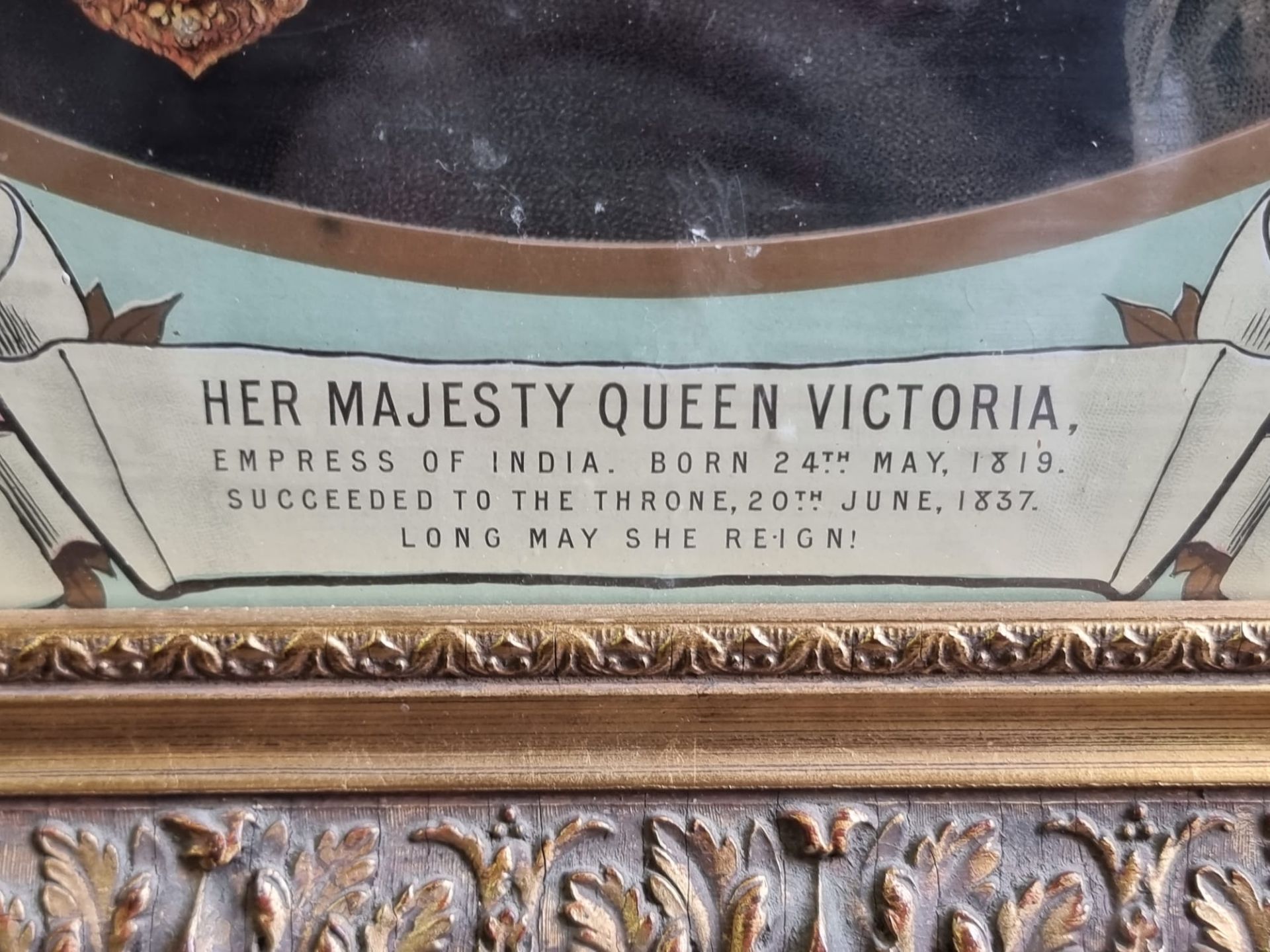 A Framed Print Of Queen Victoria With Inscription Plate Under Her Majesty Queen Victoria Empress - Image 7 of 9