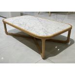 Asher Coffee Table The Asher cocktail table is made of American oak and Italian Carrara marble, with