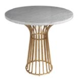 Luxor Dining Table a stylish cocktail dining table that features a gold leafed base and thick