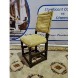 Yellow Upholstered Chair On Dark Wooden Frame (IT1029)