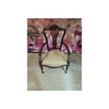 Colber Armchair Open Framed Chippendale Style Arm Chair With Scrolled And Foliage-Carved Top Rail,