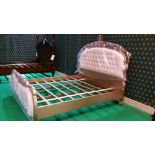 A Bespoke King Size Bedframe The Ornate Hand Carved Frame And Boards Constructed Of Solid Mahogany