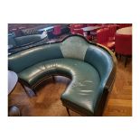 Bespoke Robert Angell tufted leather banquette upholstered  Circular Banquette On Spindle Legs On