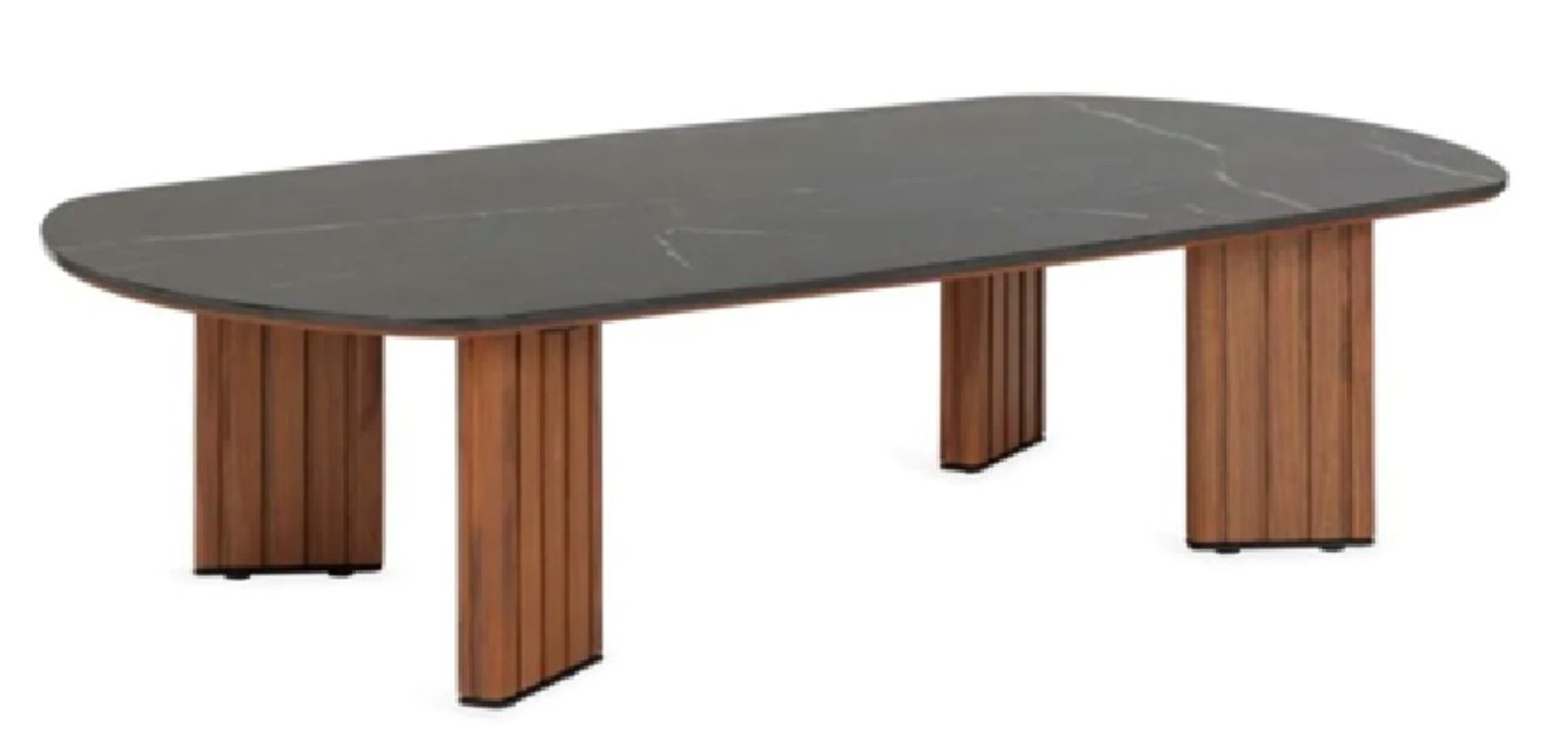 Carl Cocktail Table Designed in the mid century modern style, the Carl-Black American Walnut and
