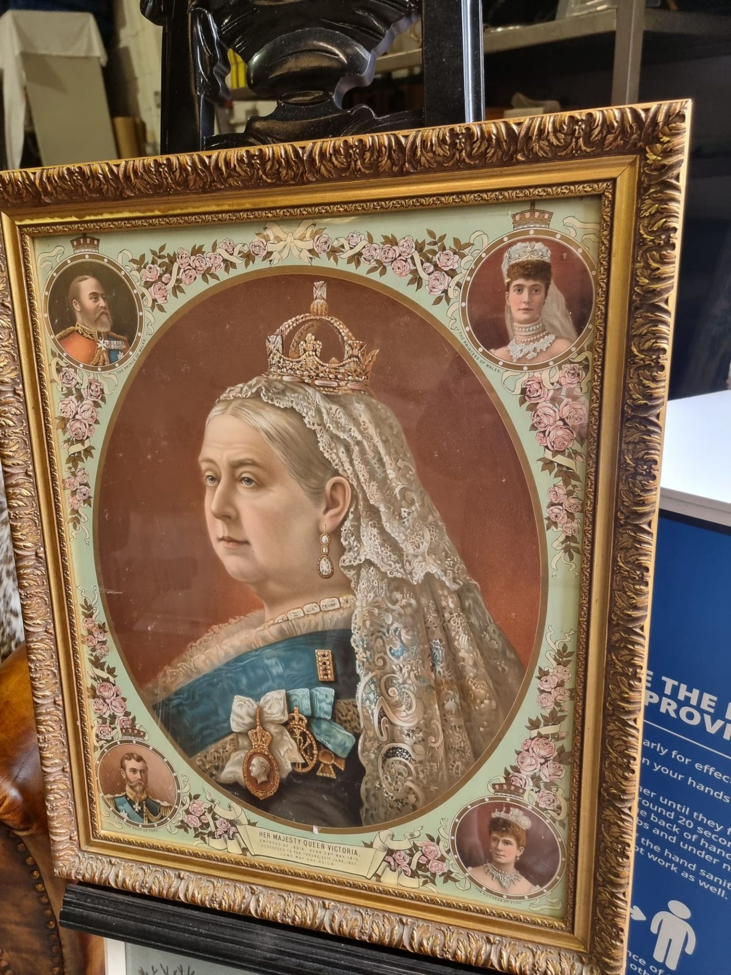 A Framed Print Of Queen Victoria With Inscription Plate Under Her Majesty Queen Victoria Empress - Image 2 of 9