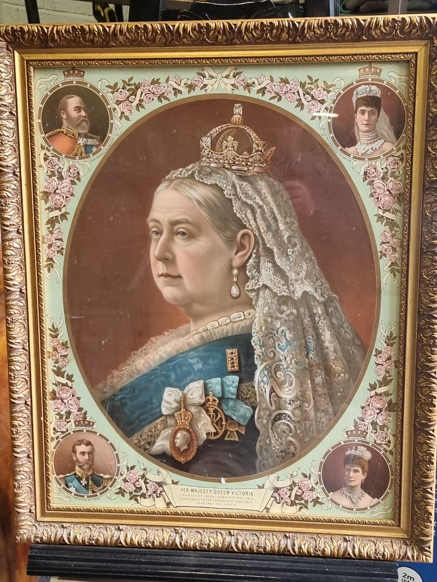 A Framed Print Of Queen Victoria With Inscription Plate Under Her Majesty Queen Victoria Empress - Image 8 of 9