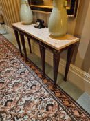 A Francesco Molon Italy Rosewood Regency Style Marble Top Console Table The Rectangular Marble Top