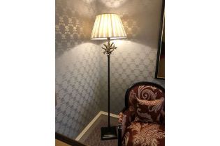 Heathfield And Co Coral Standard Lamp With Linen Shade 180cms