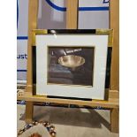 Framed Still Life Lithograph Initials Marked Jg 55 x 50cm