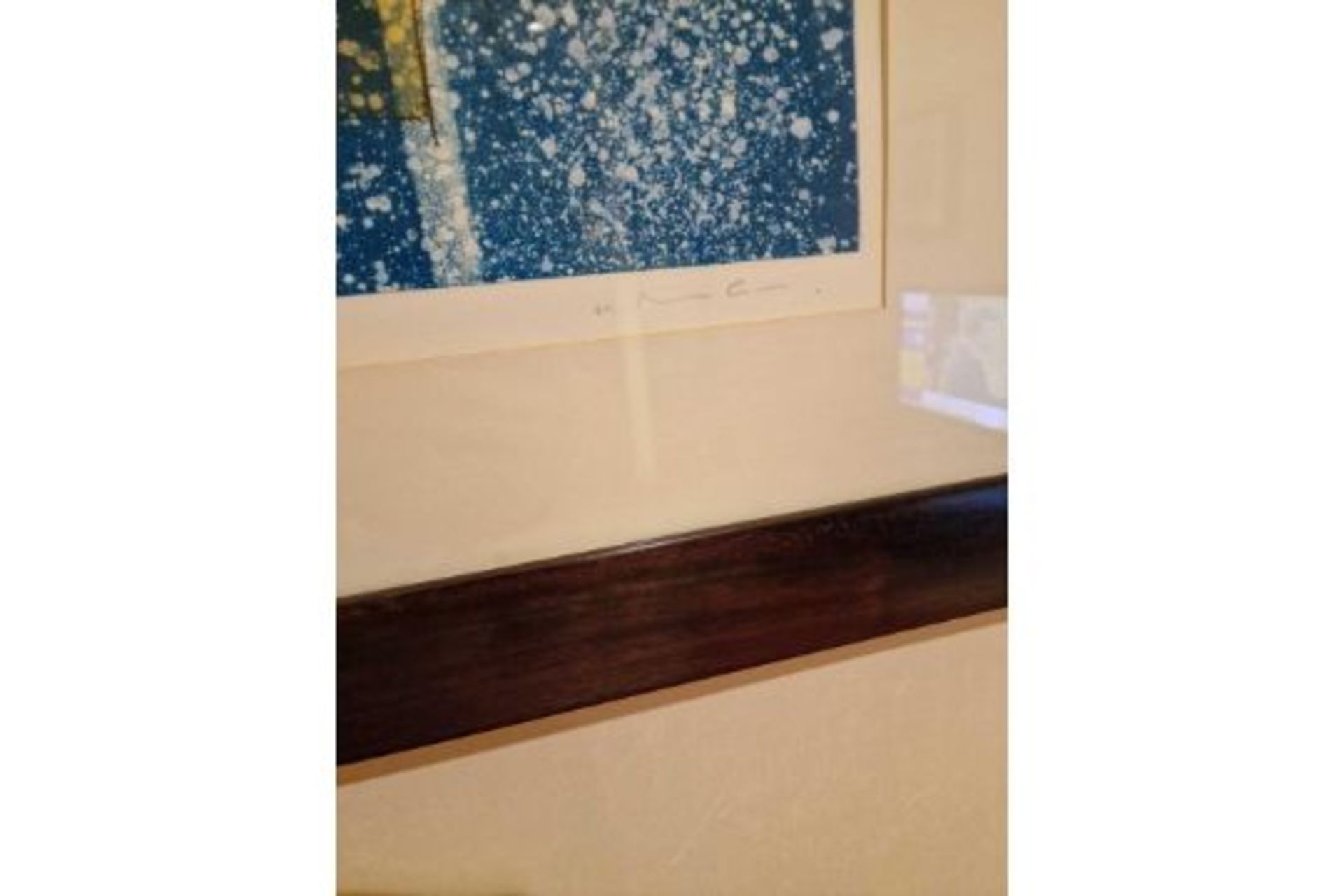 Framed Art Work Titled Diver Vert V Signed In Glazed Walnut Coloured Frame 90 x 77cm - Image 3 of 5