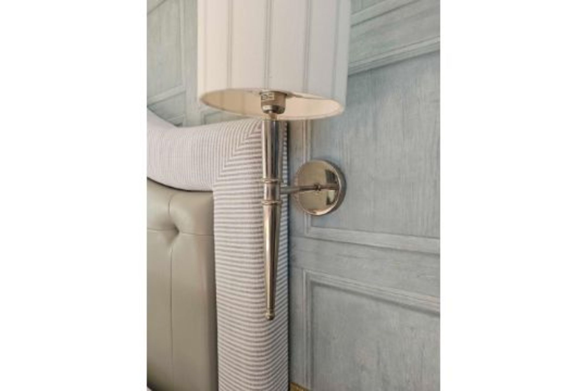 A Pair Of Heathfield & Co Henley Nickel Wall Light With Shade - Image 2 of 3