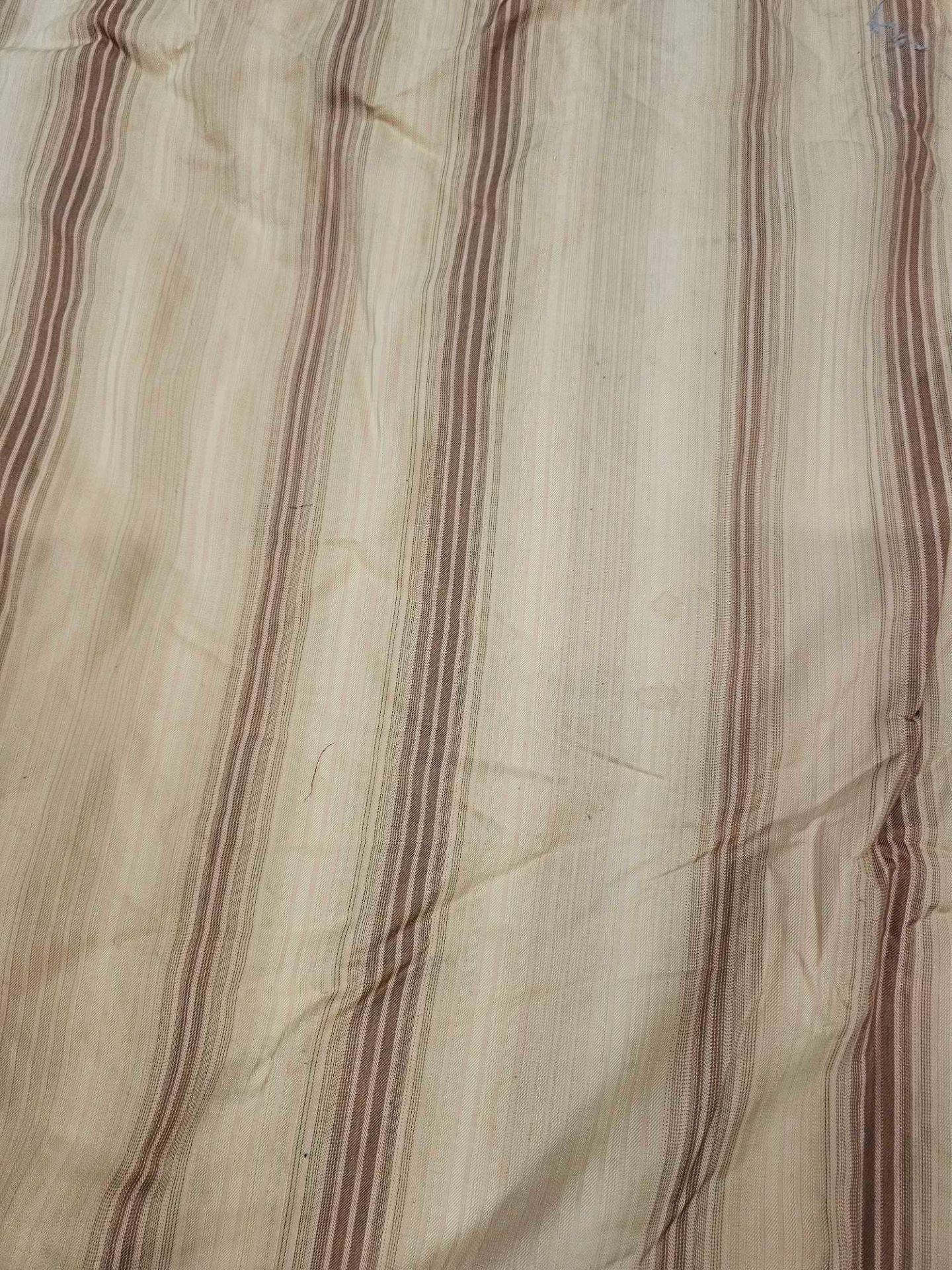 Pair Of Silk Drapes Striped Gold / Brown Size -cm 132 x 288 Ref Dorch 68 - Bild 3 aus 3