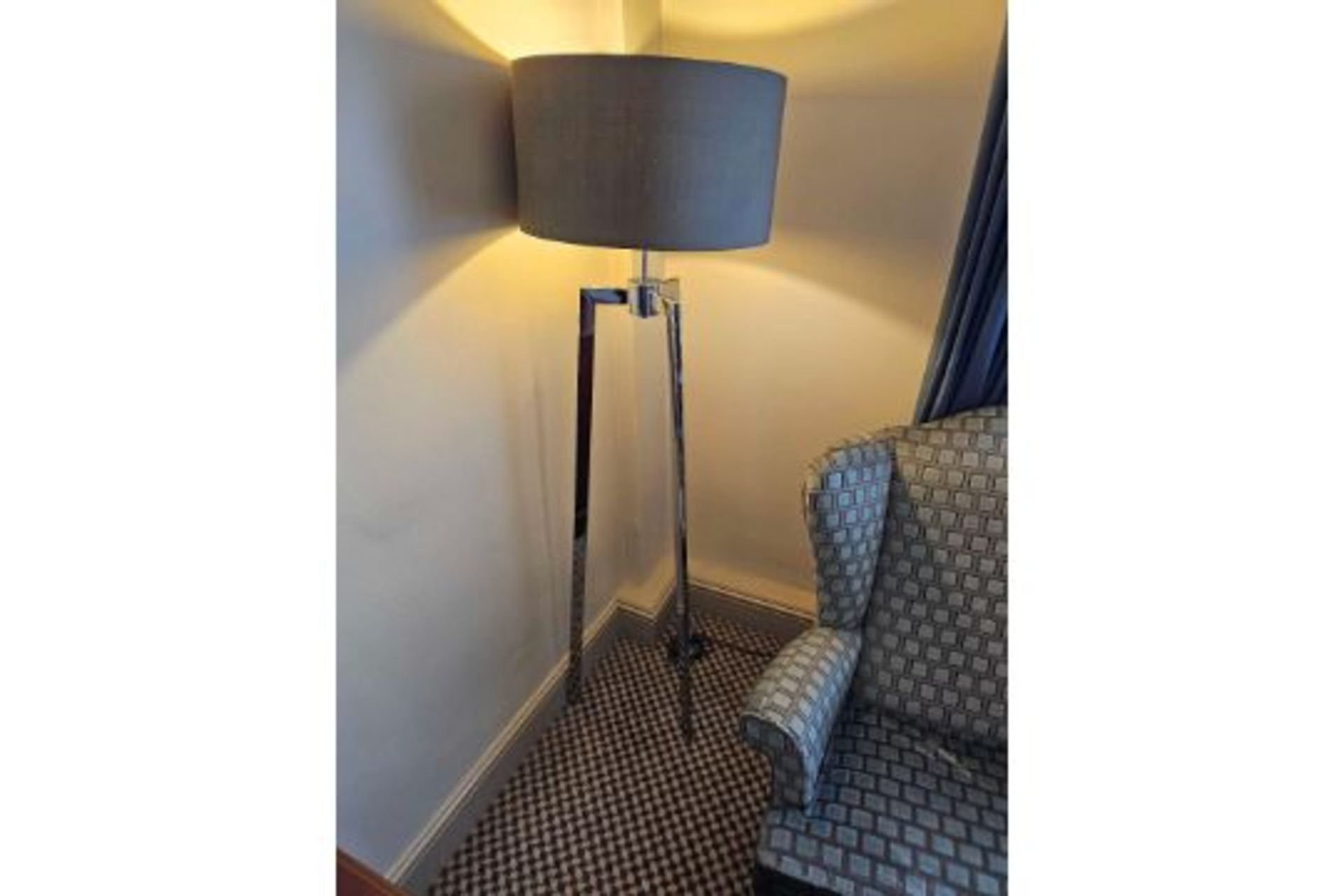 Heathfield & Co Trianon Floor Lamp Finished In Polished Chrome, The Trianon Floor Lamp Is A