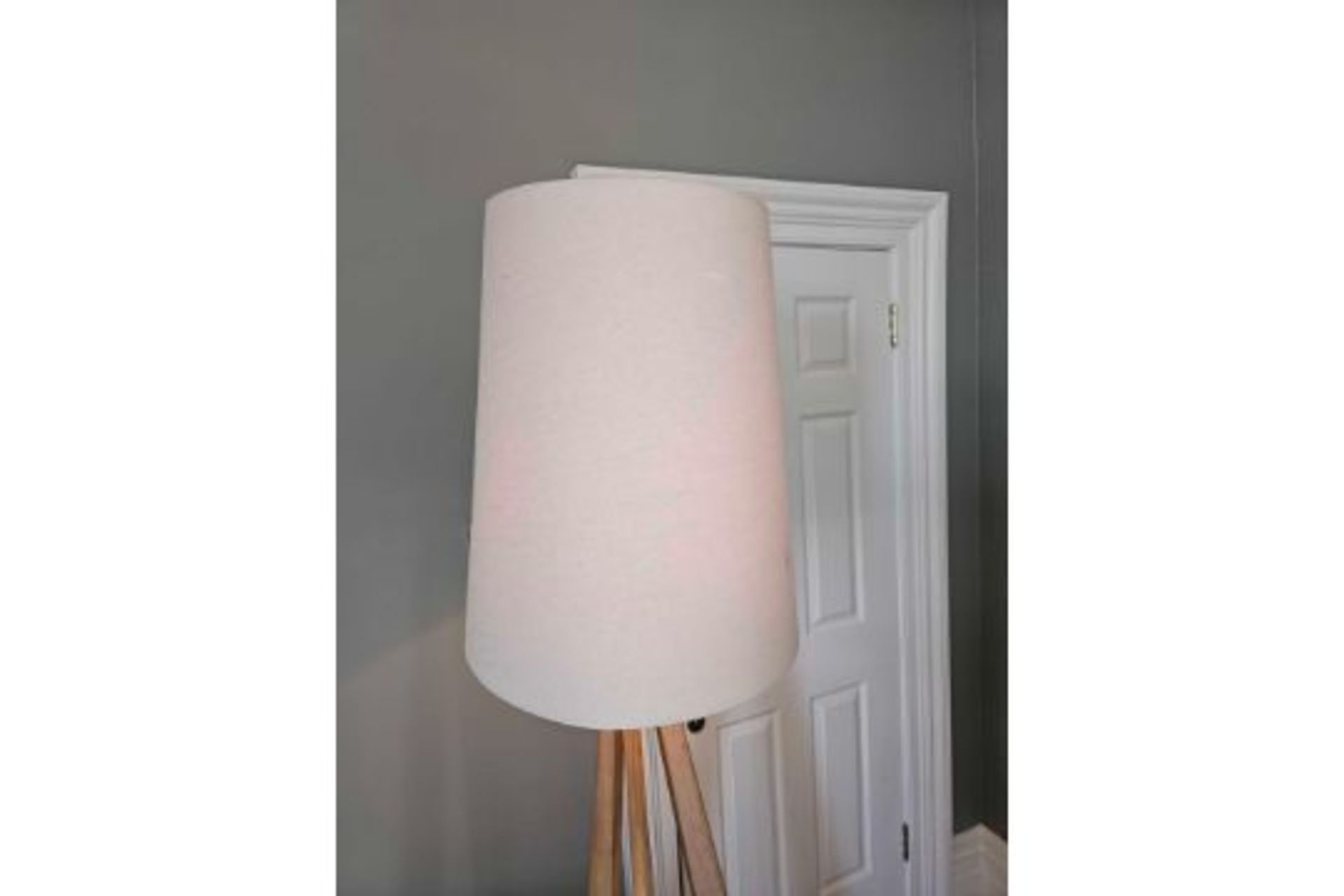 Pavillion Pr Home Tri Floor Lamp The Tri Is A Large Floor Lamp Available In Natural Meh Wood The - Image 2 of 2