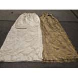 Pair Of Silk Drapes With Green Pattern Circle Jabots Size -cm 268 x 240 Ref Dorch 50