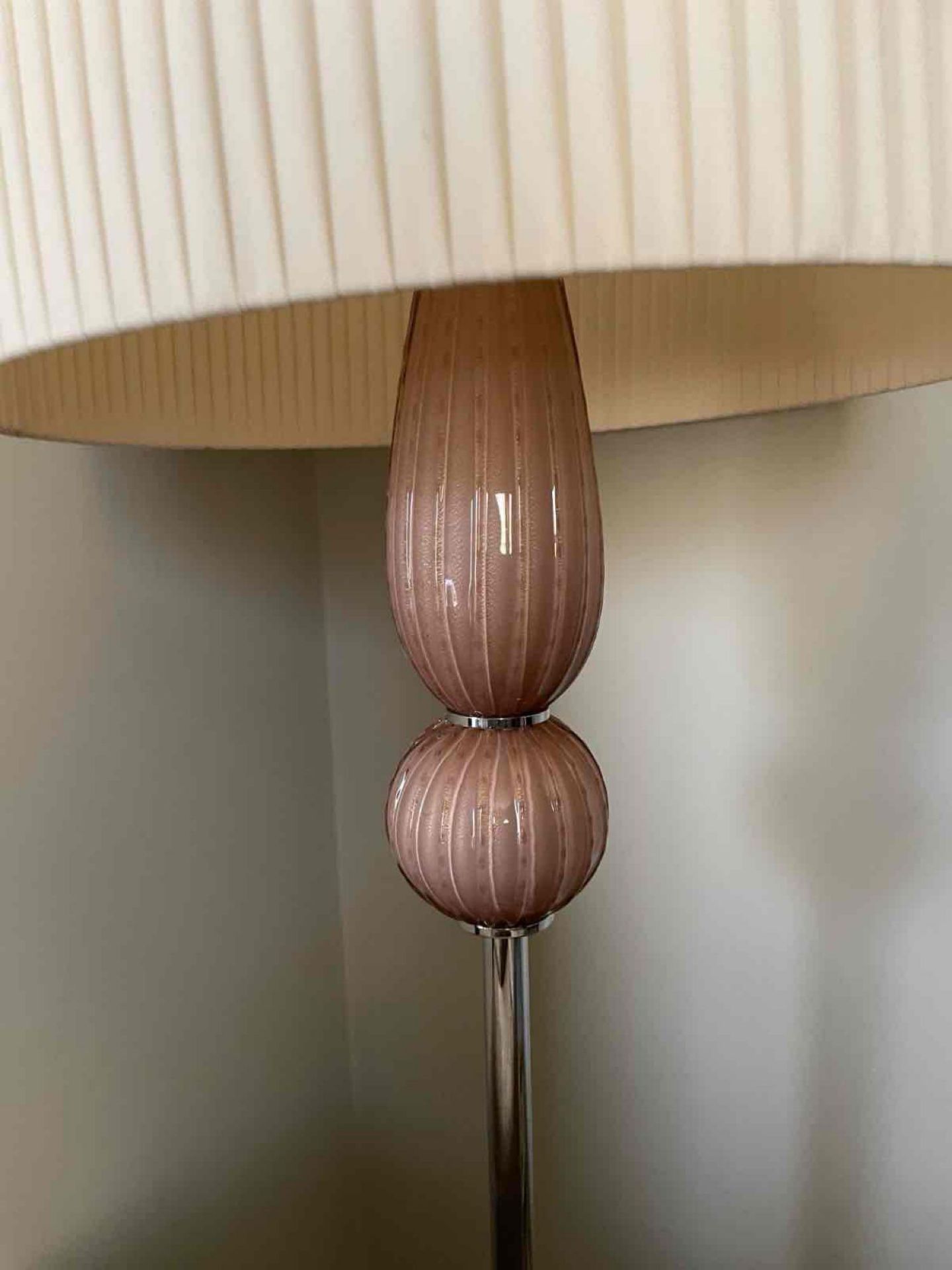 A Murano Glass with stainless steel base floor standing lamp W 500 x D 500 x H 1575 mm - Image 6 of 8