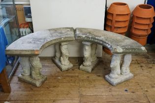 Stoen Bench Cast to a very high standard and well executed with great patina, this stone garden seat