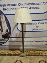 Edwardian Style Brass Corinthian Standard Lamp with Heavy Brass Carved Shade and reflect the