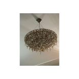 Lolli E Memmoli Ugolino Chandelier Crystals Woven Together Like Fabric, Hung From A Two-