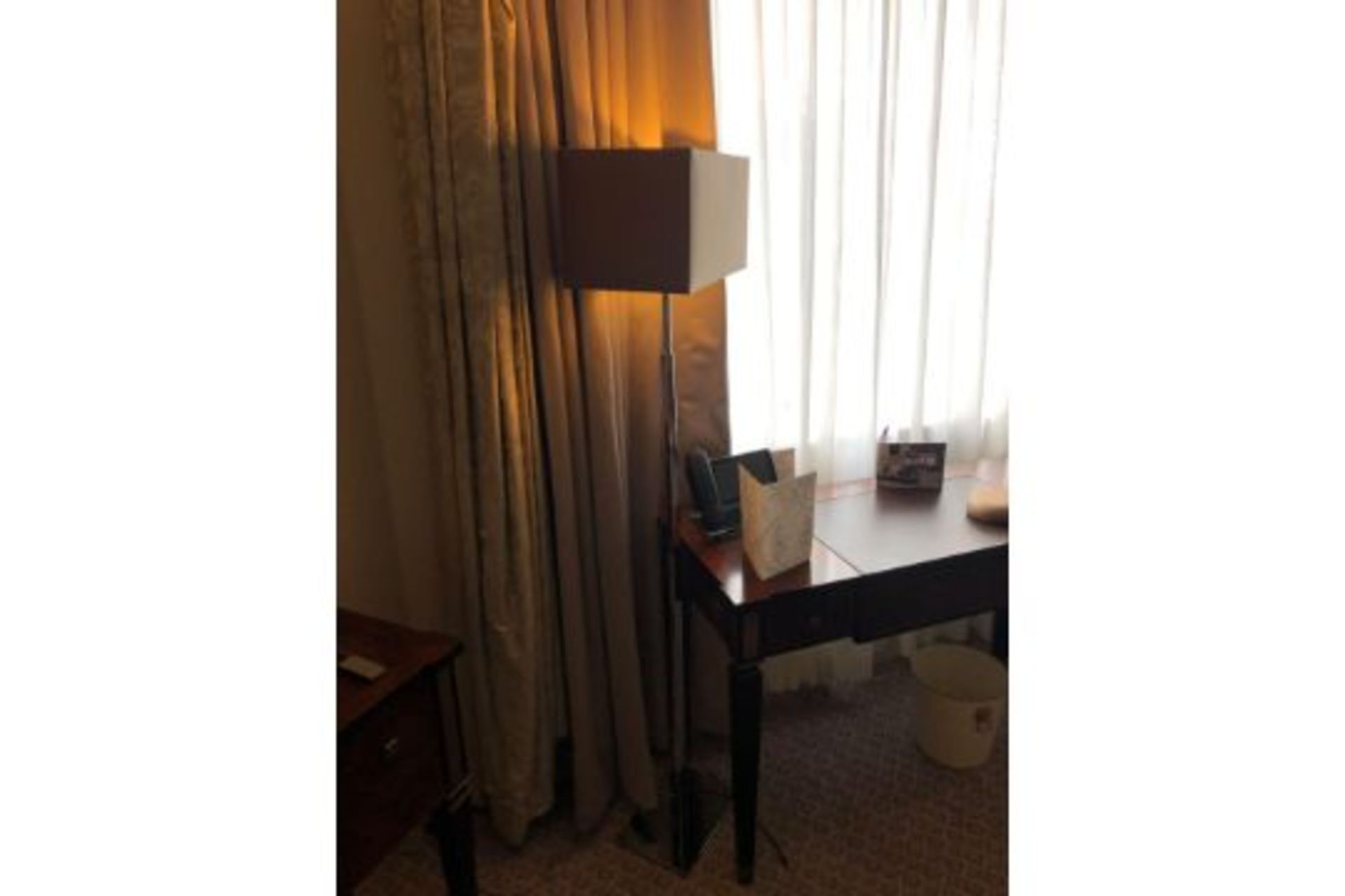 Heathfield And Co Dakota Contemporary Floor Lamp Chrome Complete With Shade 158cm