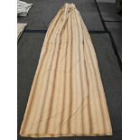 Pair Of Silk Drapes Striped Gold / Brown Size -cm 132 x 288 Ref Dorch 68