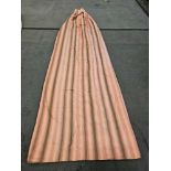 A Pair Silk Drape Pink /Grey StripesSize -cm 132 x 310 Ref Dorch 56